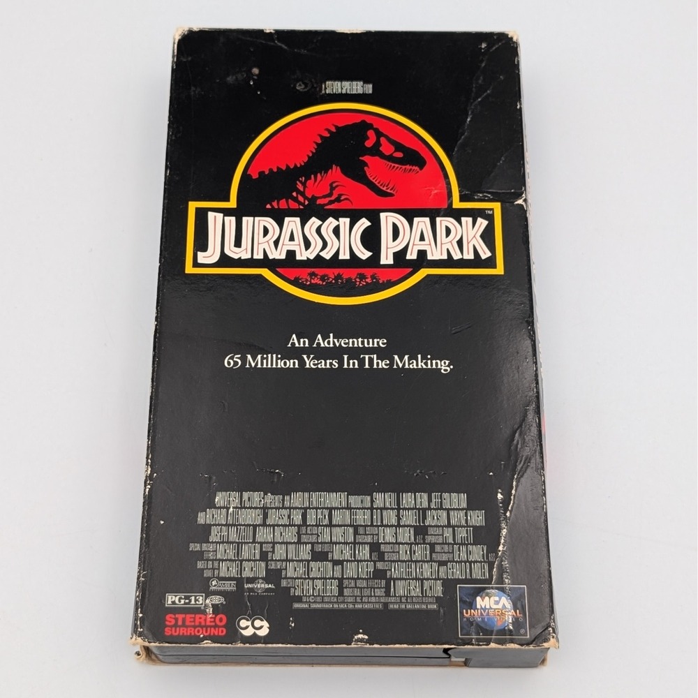 Jurassic Park VHS Movie 1993 Steven Spielberg MCA Universal Vintage Video Tape